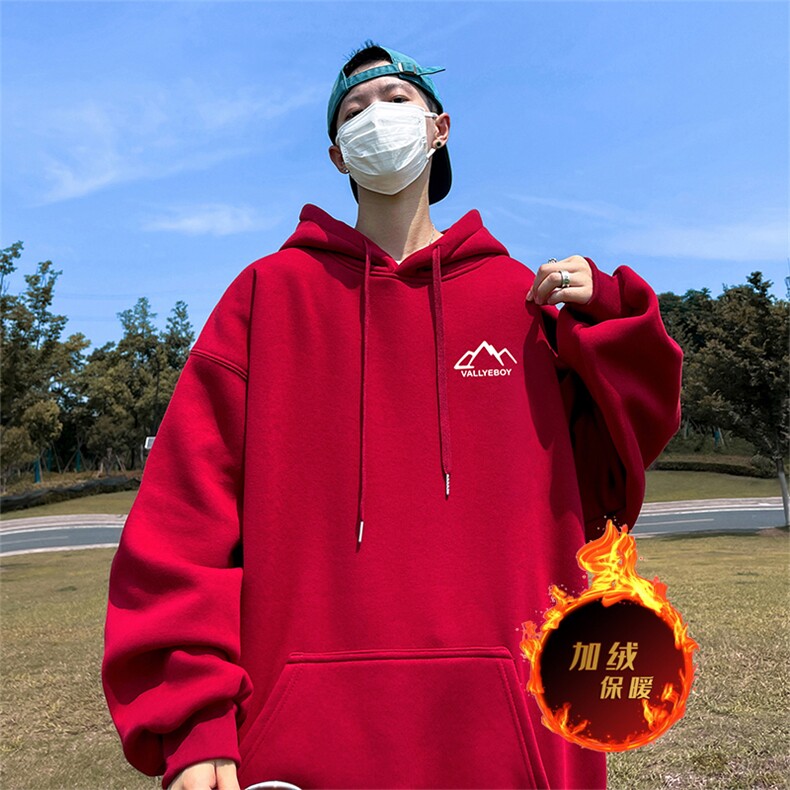 龙年新年卫衣冬季美式加绒加厚连帽卫衣外套DL1816特P35加绒特40,男装卫衣,电商A486