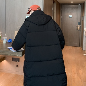 冬季纯色加厚保暖连帽面包服棉衣男女外套中长款棉袄524-P102图片