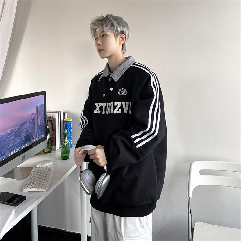 现货-潮牌美式polo领卫衣男春季新款刺绣上衣218-7-Y106-P75-控98,男装卫衣,星座218-7