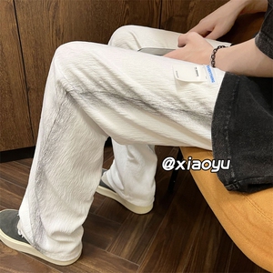 XZ616 新款夏季宽松百搭冰丝贴标休闲裤 TY371 P55控68图片