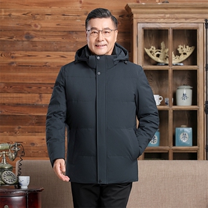 大货主推新款可拆卸帽中老年羽绒服外套男士加厚爸爸装羽绒服大衣图片