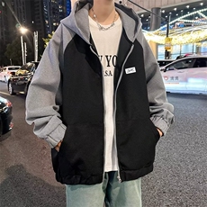 开衫卫衣男韩版潮流拼色连帽高街2024秋冬季新款W112-P55，男装卫衣，星座1109-3