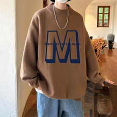 控68半高领毛衣男士大码针织衫男毛线衣男M18260-P45加绒款-P65，男装针织衫/毛衣，电商A040