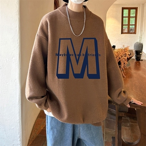 控68半高领毛衣男士大码针织衫男毛线衣男 M18260-P45 加绒款-P65图片