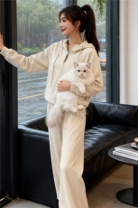设计高级感休闲运动套装女春季新款气质减龄连帽卫衣阔腿裤两件套，女装套装/套裙，江南