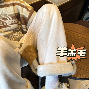 加绒加厚羊羔毛重磅裤子麂皮绒抖音品质休闲裤K5425-b315-P65控78图片