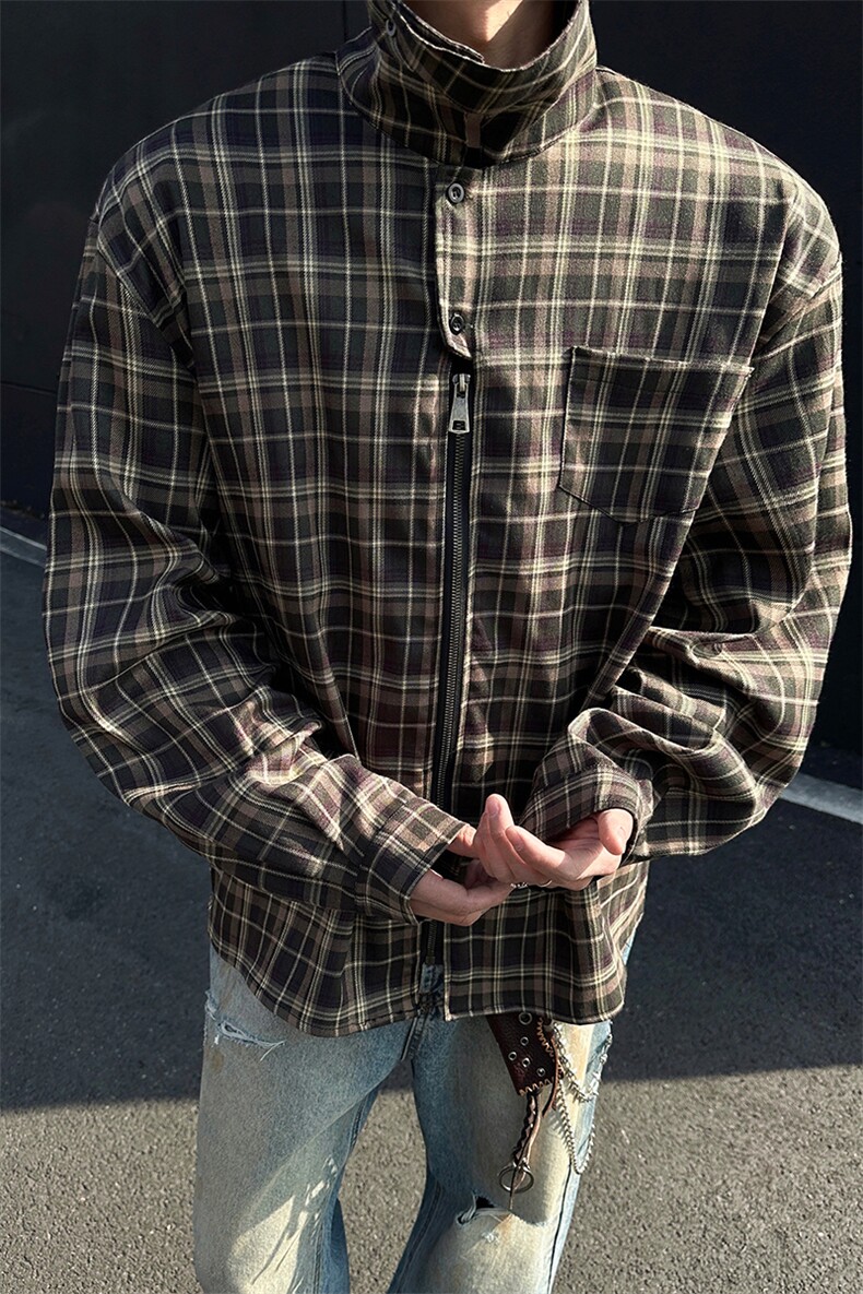 美式复古工装风开衫衬衫街头潮搭时尚个性休闲上衣HY712TP55,男装衬衫,电商A102B