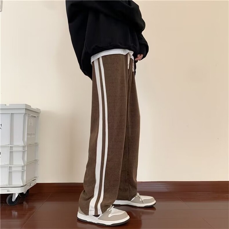 美式裤子男秋冬ins高街vibe潮牌直筒运动休闲裤KR60-P33加绒p42,男装休闲裤,星座1008