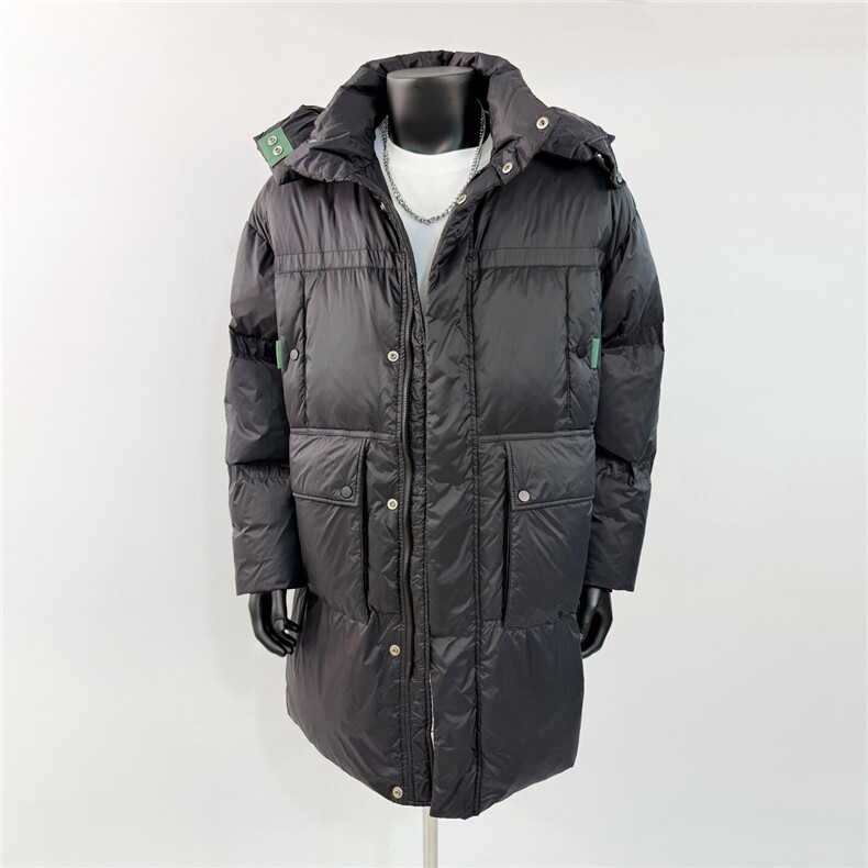 2025新款男士冬季连帽长款羽绒服外套  D213-5110-P450图片