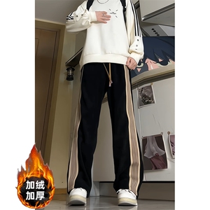 25秋冬新款美式潮牌欧绒棉垂坠感拖地休闲男裤K2503-P48加绒58图片