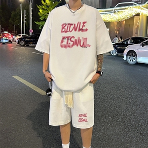 套装！ 华夫格套装短袖T恤短裤男 TZ218-特P 38图片