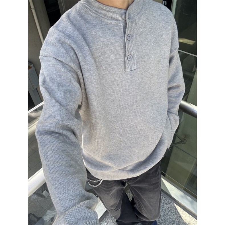 亨利领毛衣男款冬季可机洗毛线衫慵懒高级中性风针织衫，男装针织衫/毛衣，星座203-1