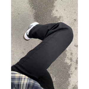 【有货】N083HH-特P32黑色修身直筒牛仔裤男美式高街cleanfit裤子