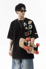 毛巾绣徽章短袖t恤男cp162-特p33，男装T恤，电商B371