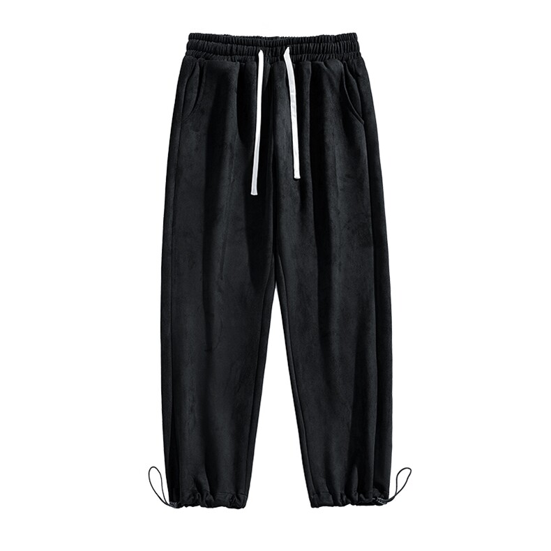 港风麂皮绒休闲裤男宽松直筒拖地裤束脚裤卫裤KP615P45,男装休闲裤,星座1204-3