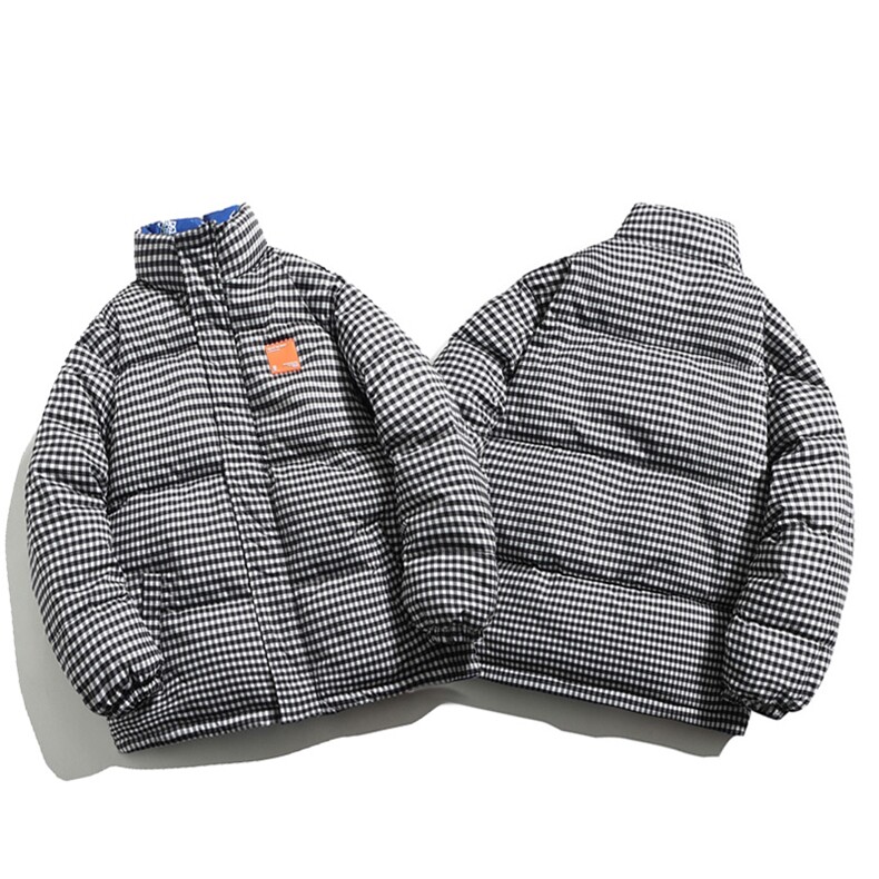 双面穿2025冬装格子棉衣男立领棉服女宽松棉袄外套3327-P100控148,男装棉衣,星座207