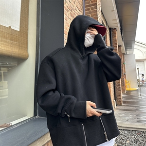 高级感短款拉链设计廓形连帽卫衣男外套机能痞帅上衣WY0878-P45