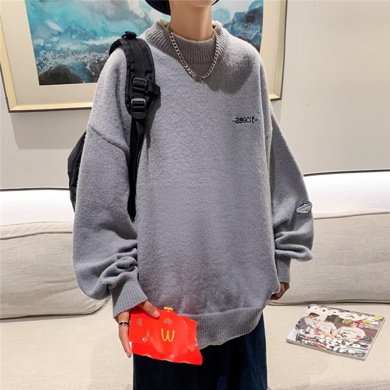 秋冬季毛衣男ins韩版潮流港风宽松慵懒圆领B607-P45,男装针织衫/毛衣,星座1109-3
