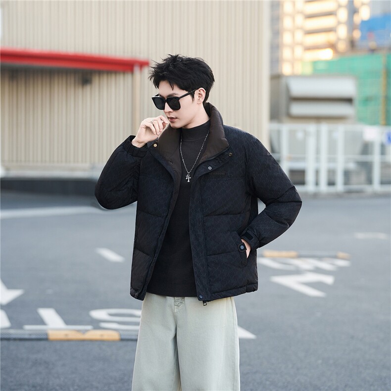 标50绒男士字母立领羽绒服保暖外套2505-P195(券后288),男装羽绒服,电商B338