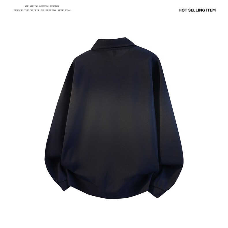 PL9010-P21-控48-现货POLO衫男长袖T恤纯色翻领透气网眼，男装Polo衫，星座116