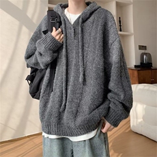 B443P75高街复古字母慵懒风毛绒保暖毛衣男秋冬季仿貂绒宽，男装针织衫/毛衣，星座512-6