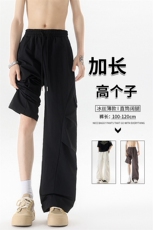 冰丝薄款冲锋工装裤男高个子加长直筒阔腿伞兵裤190cm115KZ053P50，男装工装外套，电商B312
