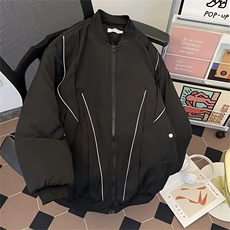 立领棒球服飞行员加厚棉衣外套男冬季机能风宽松vibe棉服1727P95，男装棉衣，星座410-2