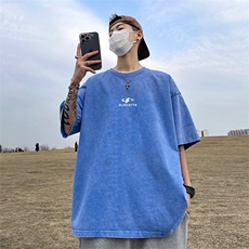 量大优可供抖音视频支持得物品质配合二开美式水洗短袖t恤SX98，男装T恤，电商A486