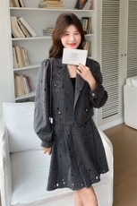 学院风穿搭高级灰色小西服套装女2025春秋独特漂亮短裙气质两件套，女装套装/套裙，2C028