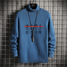GM45028-P45加绒款-P65高领毛衣男士大码内搭毛线衣男针织衫男，男装针织衫/毛衣，电商A040A