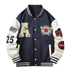 现货春季美式棒球服宽松休闲潮流痞帅立领夹克A436-22129-P68，男装夹克，电商A436