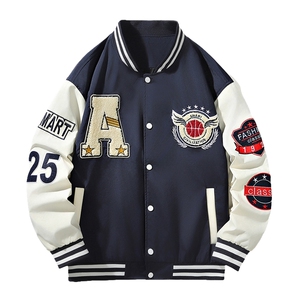 现货春季美式棒球服宽松休闲潮流痞帅立领夹克 A436-22129-P68图片