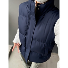 现货5W件冬季三防boxy短款立领棉衣马夹外套男女加厚马甲保暖棉服，男装棉衣，电商A486