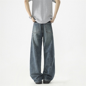 美式高街cleanfit猫须牛仔裤潮直筒微喇vibe裤子636/p58图片