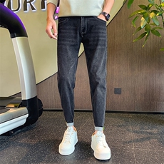 潮牌痞帅修身小脚牛仔裤子男春秋季休闲束脚九分裤C208-6776特P48，男装牛仔裤，电商C208