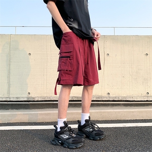 夏季工装裤男大码冰丝透气垂感休闲系带五分裤 X2405-TP35控价58图片