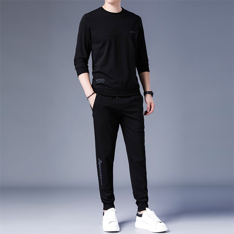 SA8915-2钱塘2020-2中青年男士圆领卫衣休闲简约百搭套装P137,男装休闲套装,钱塘207-2