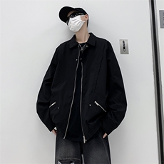 高品质秋款男夹克衫工装拉链纯色休闲冲锋衣外套JK82P65，男装夹克，星座1013-1