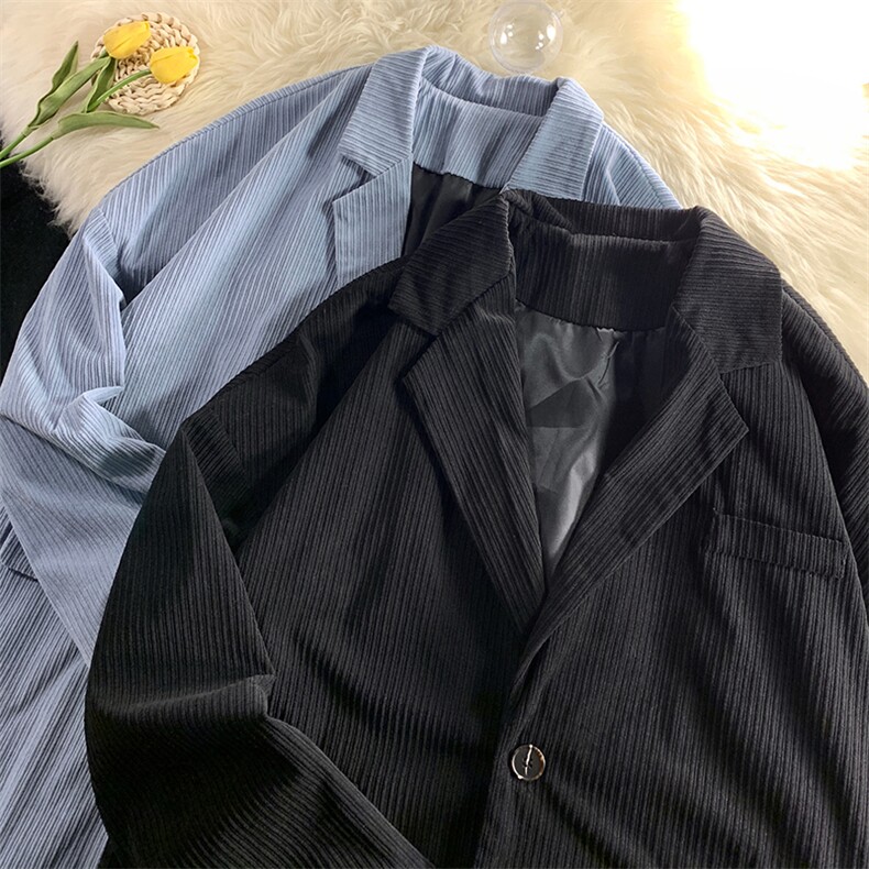 现货2025春新款港风灯芯绒纯色休闲小西服西装外套D201-DM86-P70,男装西服套装,电商D321-1