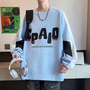 秋款潮流时尚男生长袖t恤印花衣服男港风圆领卫衣 A436-215-P48图片