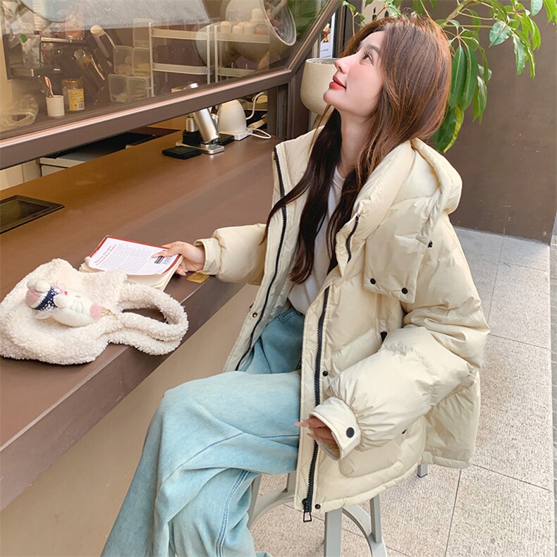 主推现货！羽绒服工装连帽宽松羽绒服1C086-706-P270-K405,女装羽绒服,2D044