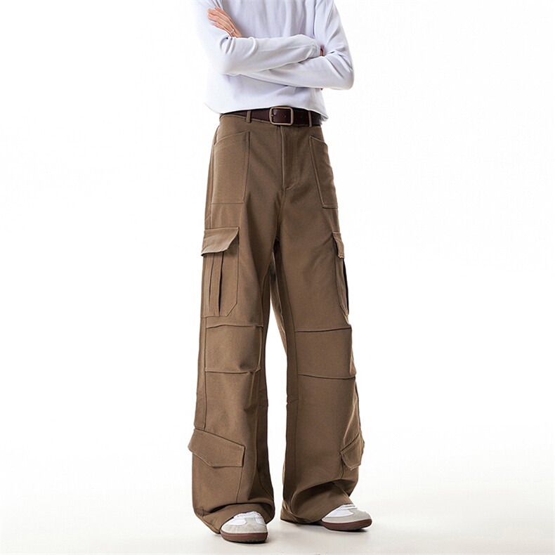 B221美式ins高街暗黑多口袋宽松工装休闲裤LK24153-P65控88，男装工装外套，电商B221