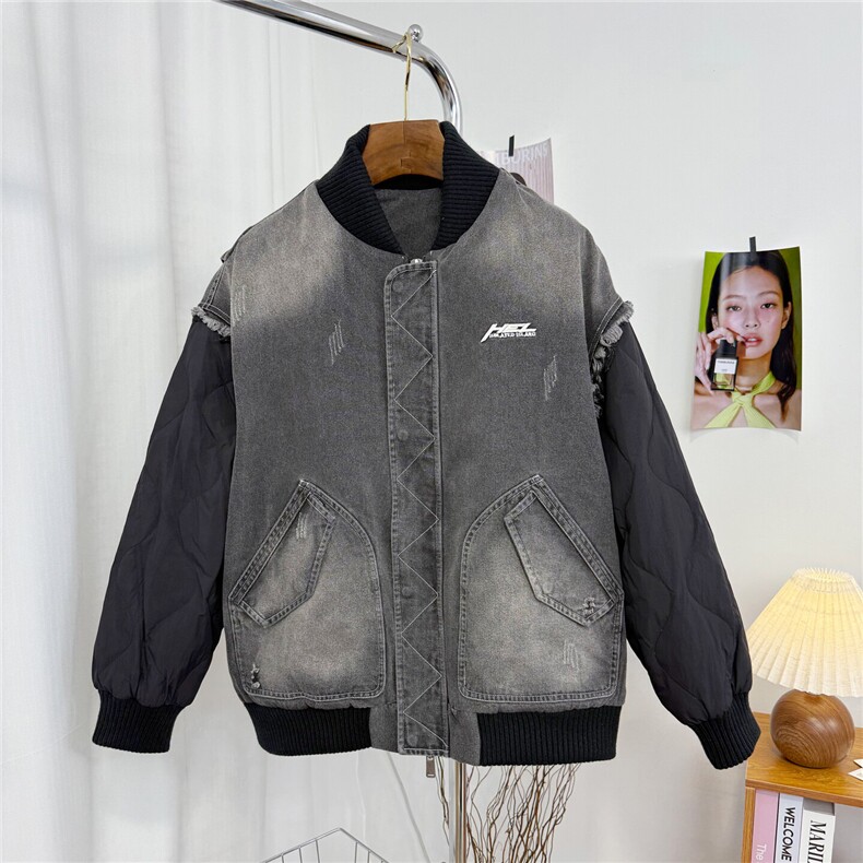 2025男士棒球款设计感拼接羽绒服外套 D213-6211-P430图片