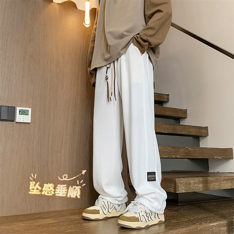 华夫格卫裤男高级感痞帅束脚运动裤春秋新款休闲长裤K931特批32,男装休闲裤,星座718-1