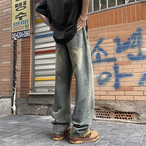 美式高街春季新款复古百搭阔腿裤子直筒长裤 K760特批40图片