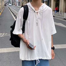 新款连帽卫衣男夏季超火cec宽松短袖港风T恤ins潮流抖音4390-p35，男装T恤，星座1008-2