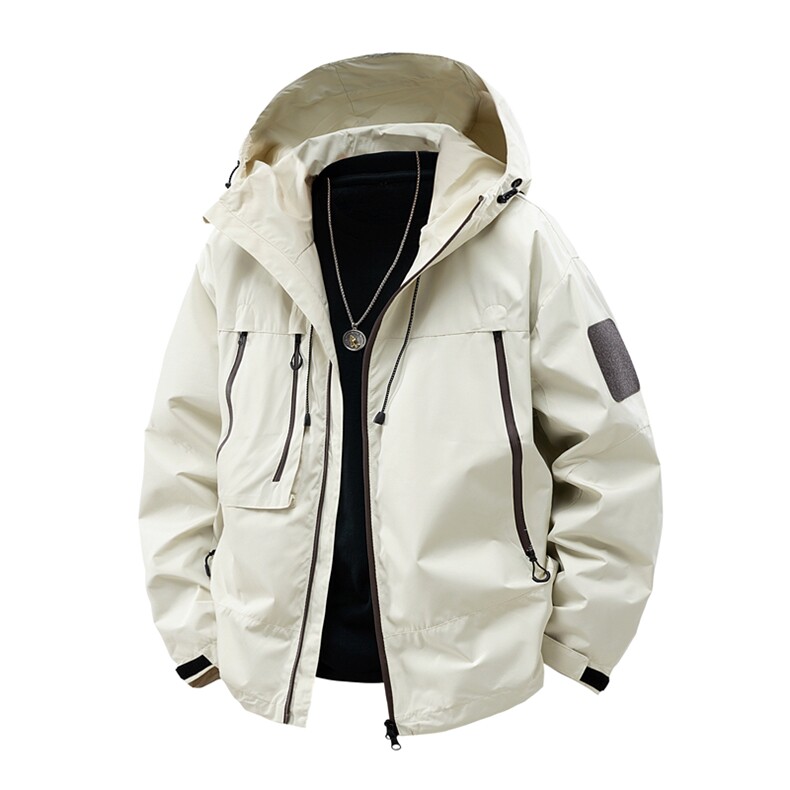 中性风工装冲锋衣男高品纯色宽松夹克外套DSA157B-J91-P60图片