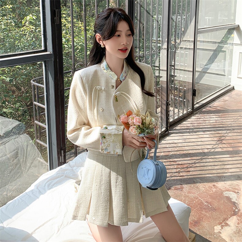 【现货爆】新中式小香风时尚套装迷你裙2C081-8067P195K268,女装套装/套裙,2C081