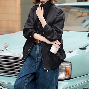 美拉德皮衣外套女早秋学院风棕色皮衣美式痞帅皮夹克2024新款高级图片