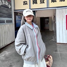 假两件工装外套美式覆古棒球服早春季宽松设计感飞行夹克女潮ins，男装夹克，星座506A